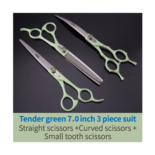 FeniceプロフェッショナルJP440c 8インチチタンコーティングパープルペット犬グルー Champagne 7 inch L