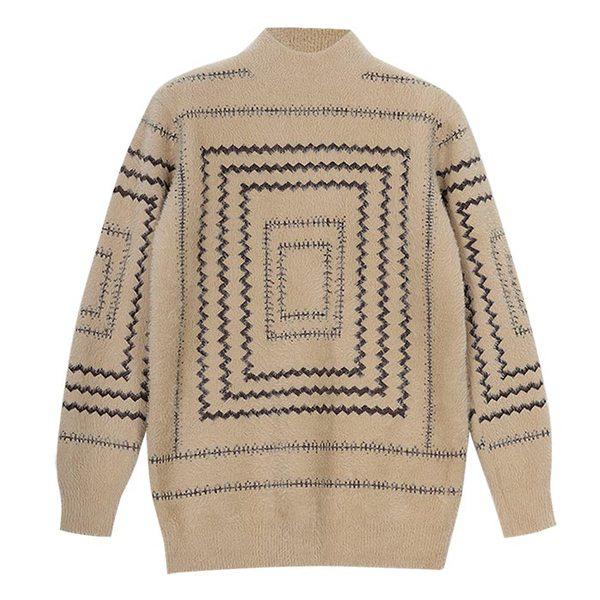 冬用ソフトスクエアウィーブニットハーフネックポーラーTシャツゴルフ