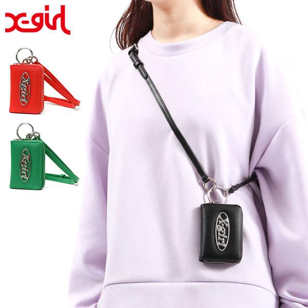 財布 OVAL LOGO COIN & CARD CASE ミニウォレット ネックストラップ 女子高生 女子 レディース 105232054004