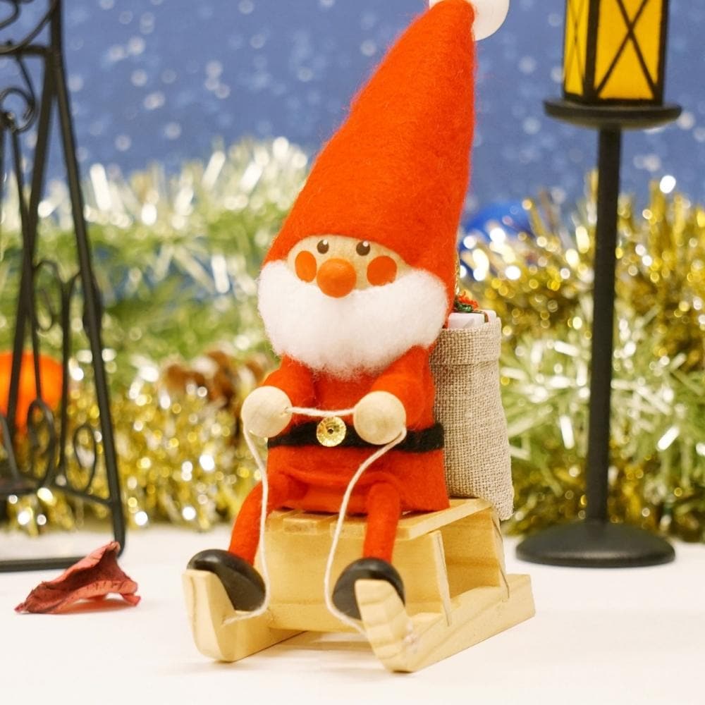 ノルディカニッセ そりに乗ったサンタ NRD120072 木製 人形 デンマーク クリスマス プレゼント ギフト 飾り