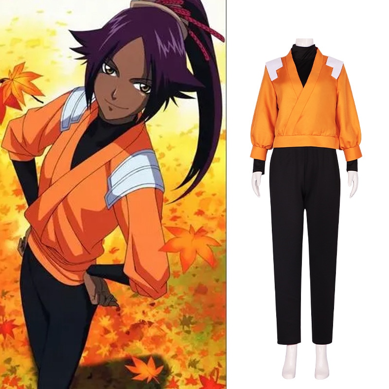 【速達!】死神BLEACH四楓院夜一コスプレ衣装ハロウィンアニメコスプレ衣装
