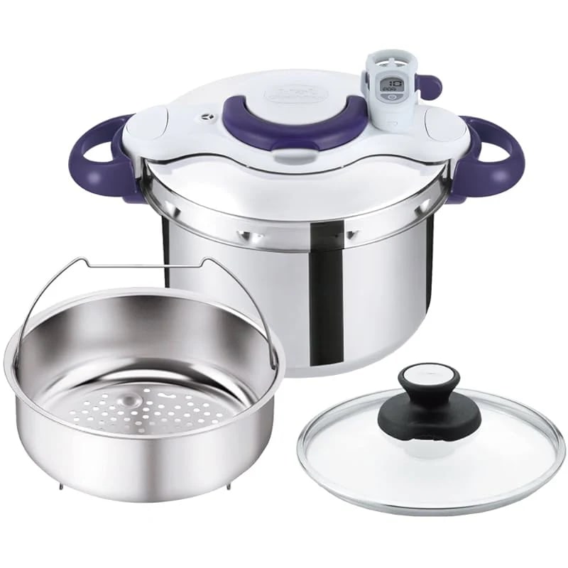 【即納】ティファール 圧力鍋 6L IH対応 46人用 タイマー ワンタッチ開閉 10年保証 クリプソ ミニット パーフェクト パープル P4620735 T-fal