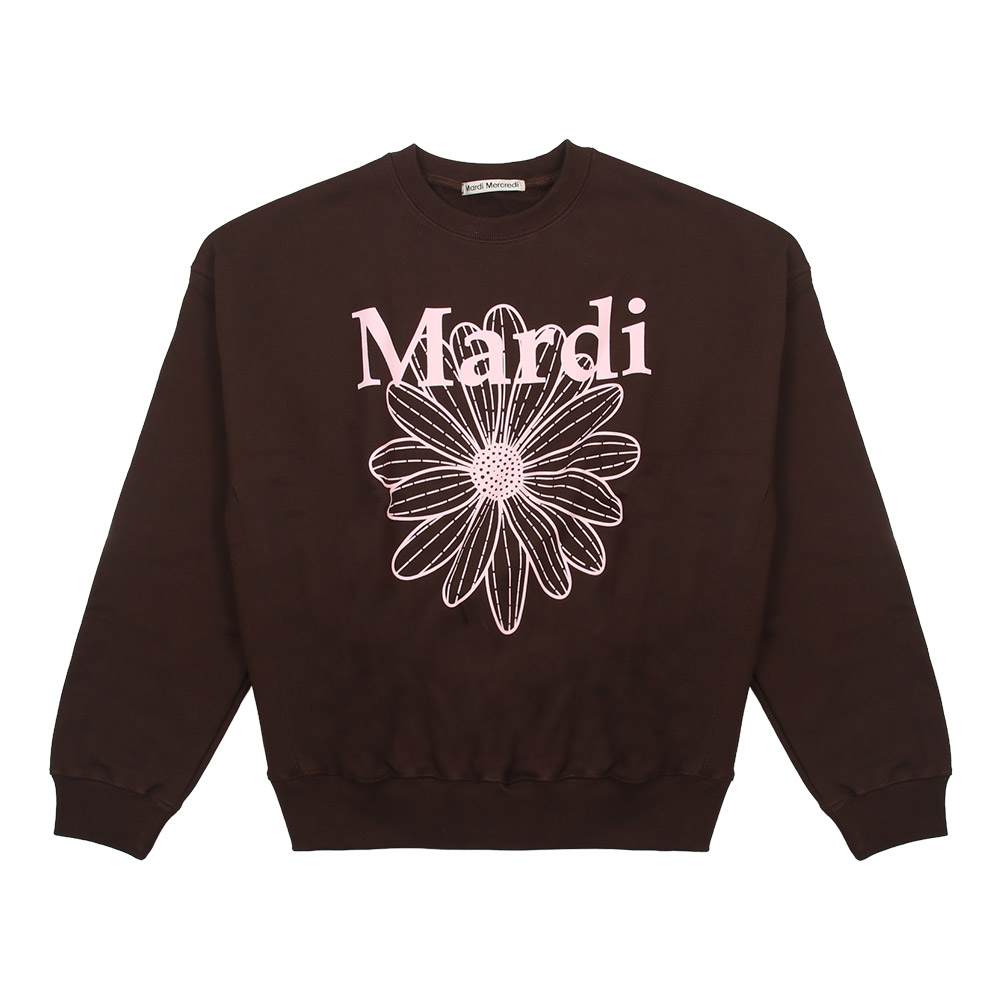 SWEATSHIRT FLOWERMARDI BROWN PALEPINK 長袖 レディース 韓国 ファッション アパレル