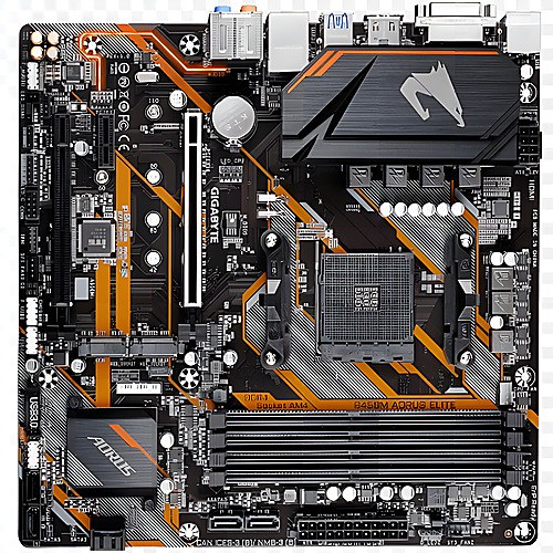 GIGABYTE B450M AORUS ELITE AMD B450 AM4 DDR4-3200 64GB M.2 SATA Gigabit LAN HDMI DVI-D Motherboard
