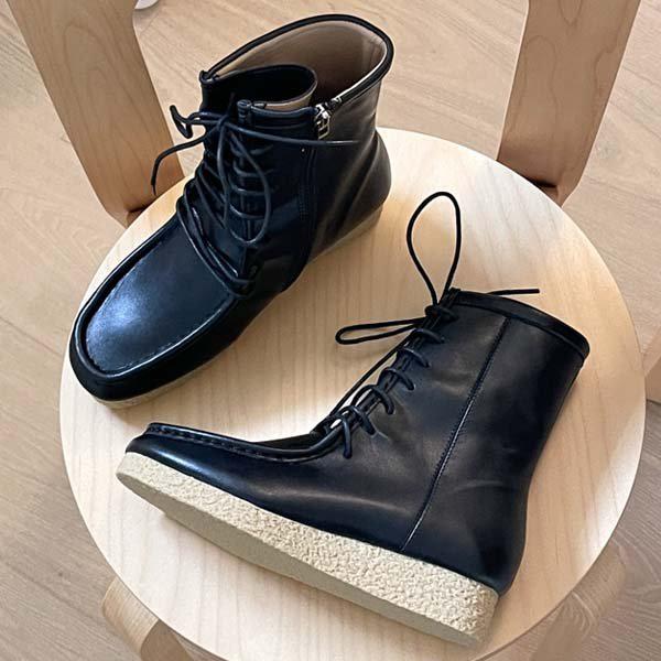 牛革レースアップ レディース アンクル ワークブーツ 3cm luc5173_P349923250