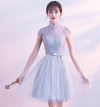 1972.シースルーレースフレアドレス（ハイネック）2019 春夏 sale 春夏 sale ワンピース フリル エレガント お呼ばれ パーティー 結婚式 披露宴 女子会 レストラン デート