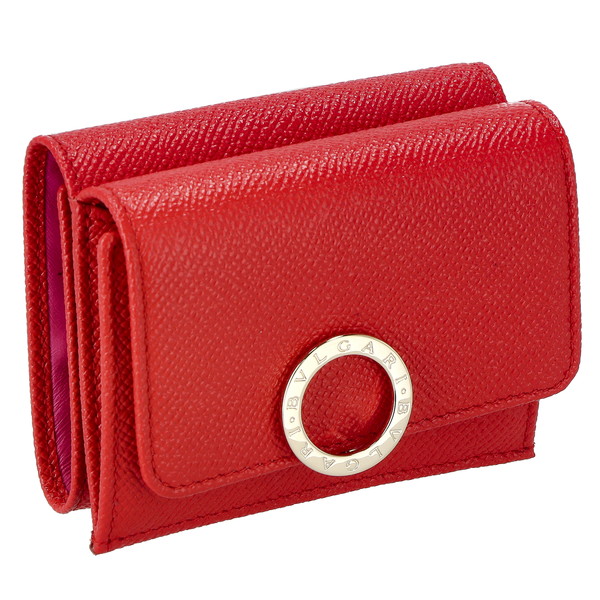 BVLGARI 288651 ブルガリ ブルガリブルガリ 三折財布 グレインレザー シースターコーラル/ピンクスピネル/ライトゴールド