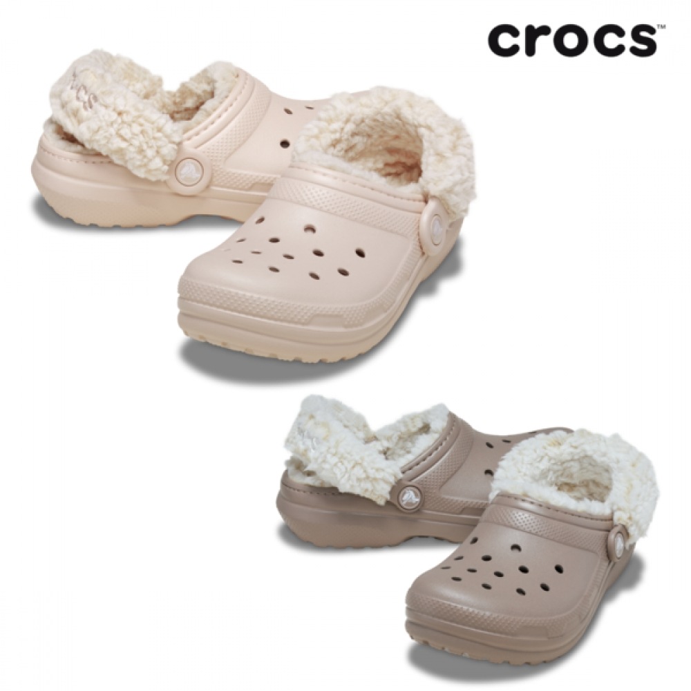 クロックスキッズクラシックフリース裏地付きクロッグ幼児用 212857-6UR その他のクロックスサンダル...