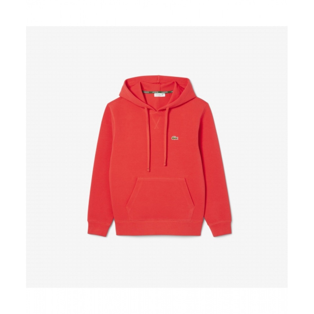 LACOSTE レディースダブルフェイスピケフード付きスウェットシャツ [チェリーピンク]