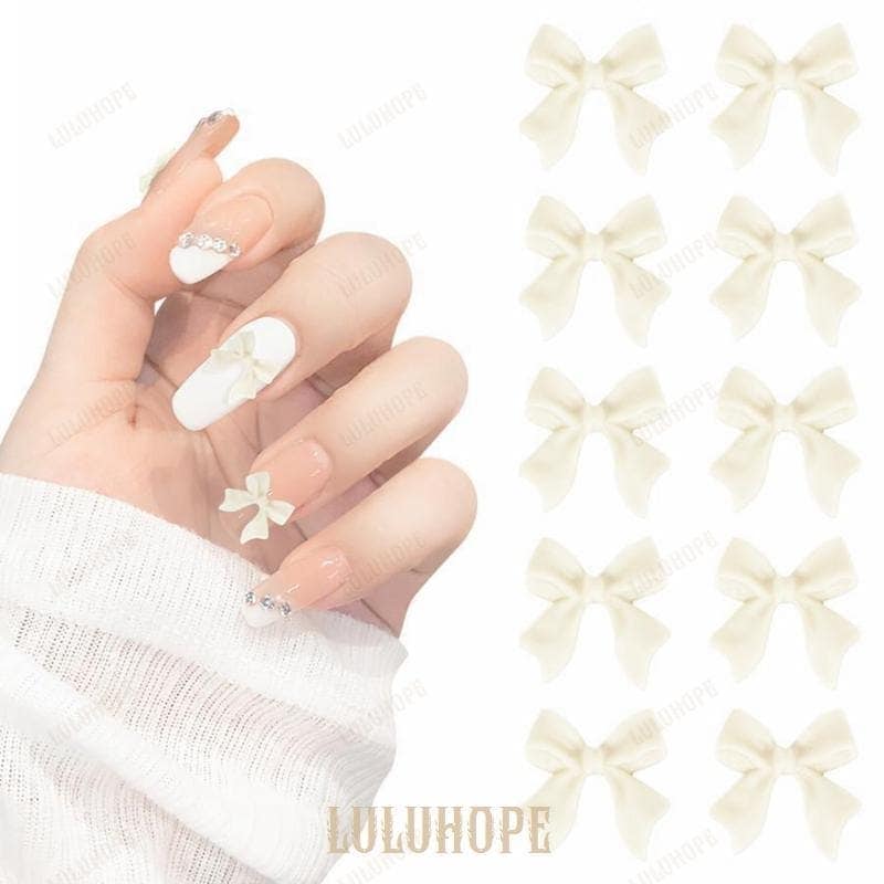 3D リボンパーツ ホワイト 30個入 ネイルパーツ デコパーツ ジェルネイル用品 ネイル パーツ ハンドメイド 立体的