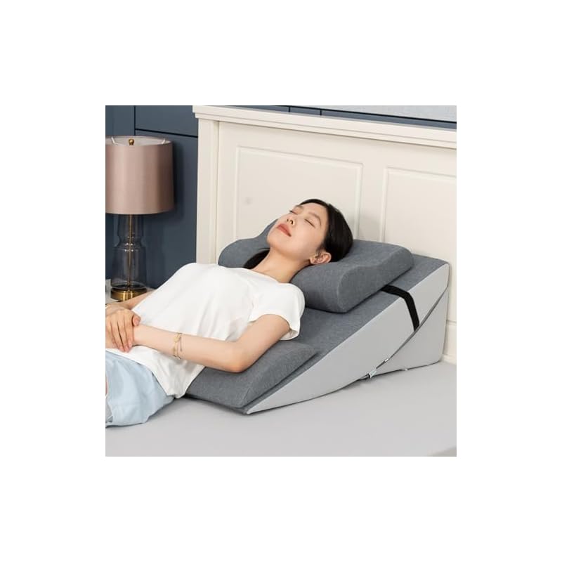 Ｈｕｆｇｉｕｄ良性発作性頭位めまい症 枕 逆流性食道炎 逆流性食道炎枕 三角枕 傾斜枕 術後用ウェッジ枕 ンチ エクストラロング枕ウェッジ 胃酸逆流/首・背中・腰サポート体にフィット 腰クッション 読