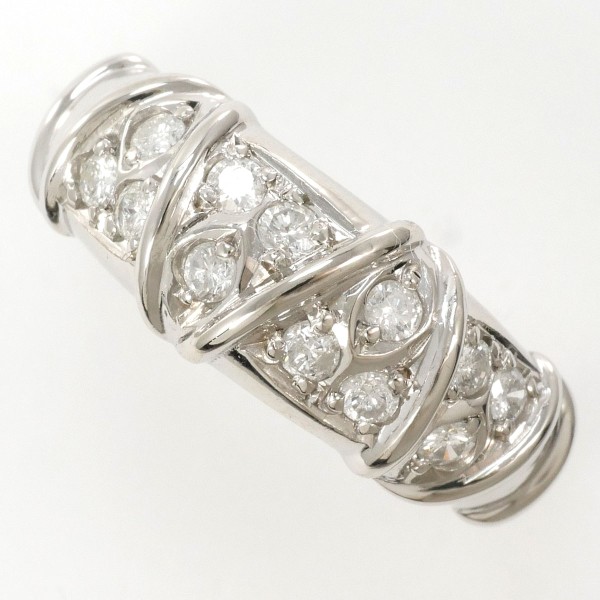 PT850 プラチナ リング 指輪 12号 ダイヤ 0.32 総重量約5.5g ジュエリー 中古