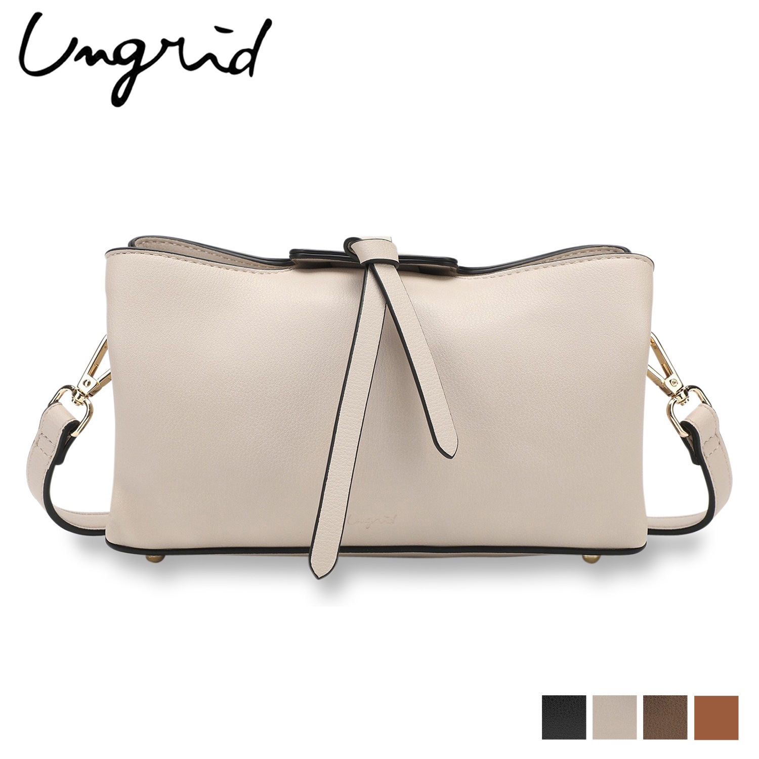 ショルダーバッグ レディース 斜め掛け ブラック ホワイト ブラウン 黒 白 UNG-52820B