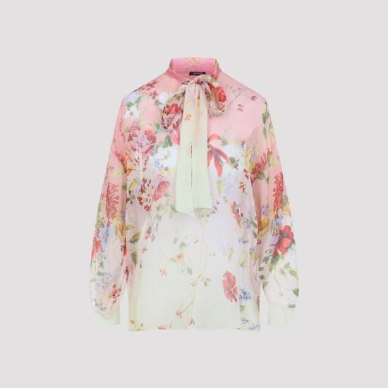 ROBERTO CAVALLI Women Shirts WQT712 CKR32 D0509 GREEN FUCHSIA