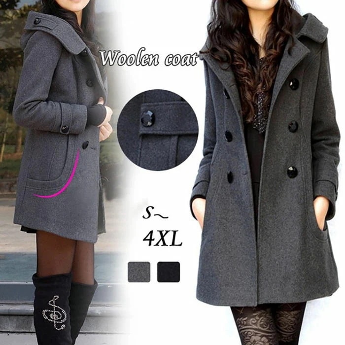 大きいサイズ レディース コート チェスターコート ラシャコート メルトンコート ロングコート 秋 冬 おしゃれ フード付き トレンチコート カジュアル 厚手 暖かい 体型カバー アウター ゆったり