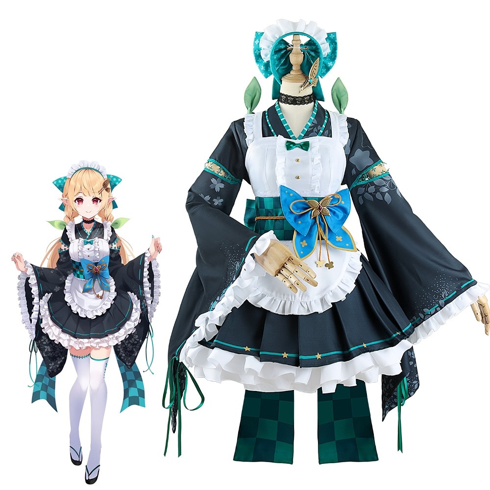バーチャルYouTuber Pomu Rainpuff ぽむ れいんぱふ 和風メイド服 コスプレ衣装
