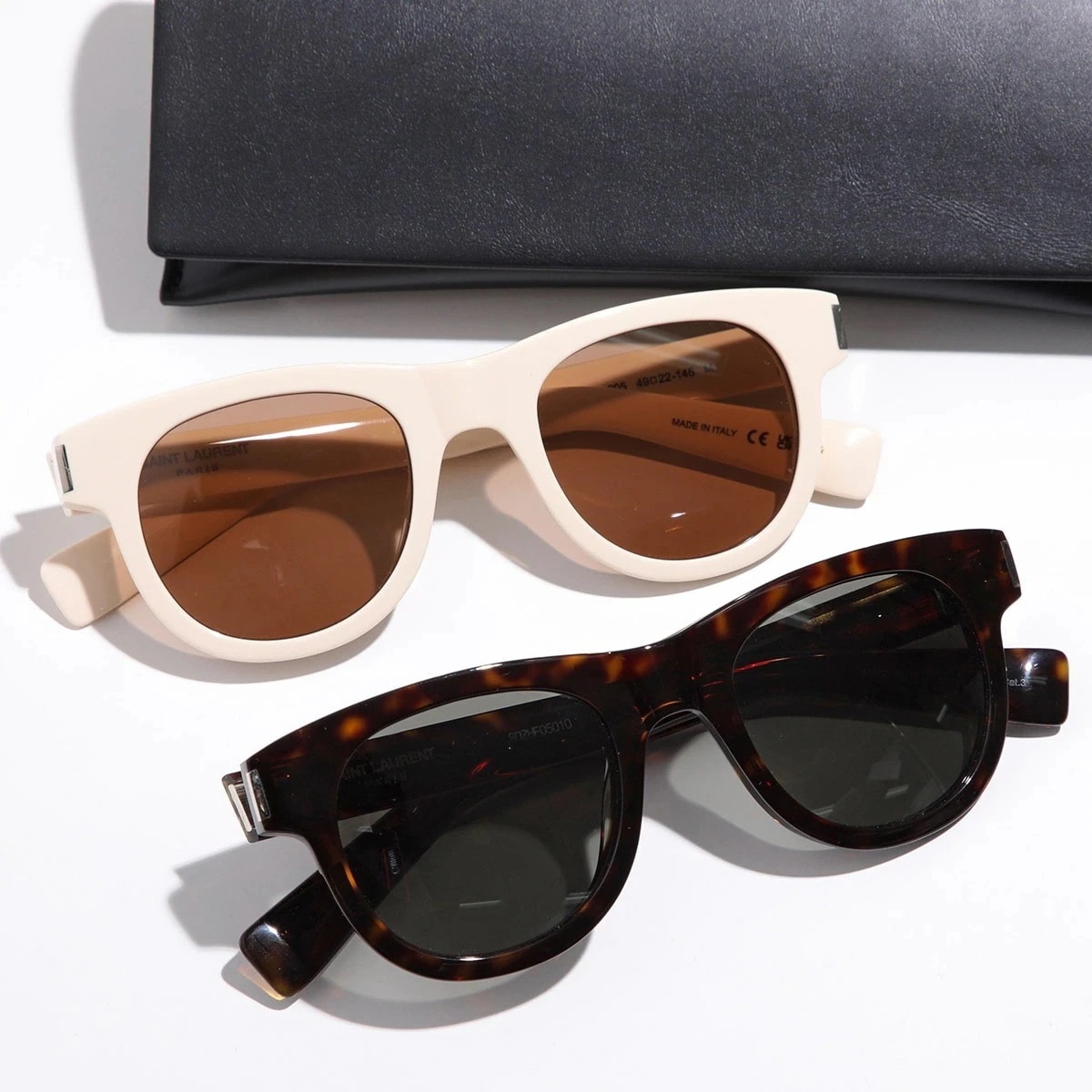 SAINT LAURENT サンローラン サングラス SL 571 レディース ボストン型 セルフレーム ロゴ メガネ アイウェア カラー2色