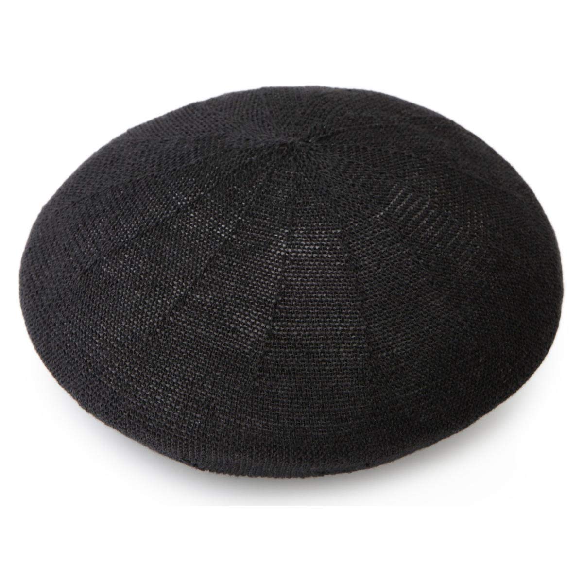 ベーシックエンチ Linen Thermo Beret ベレー 麻 ヘンプ 涼しい 軽量 春夏 レディース メンズ ブラック