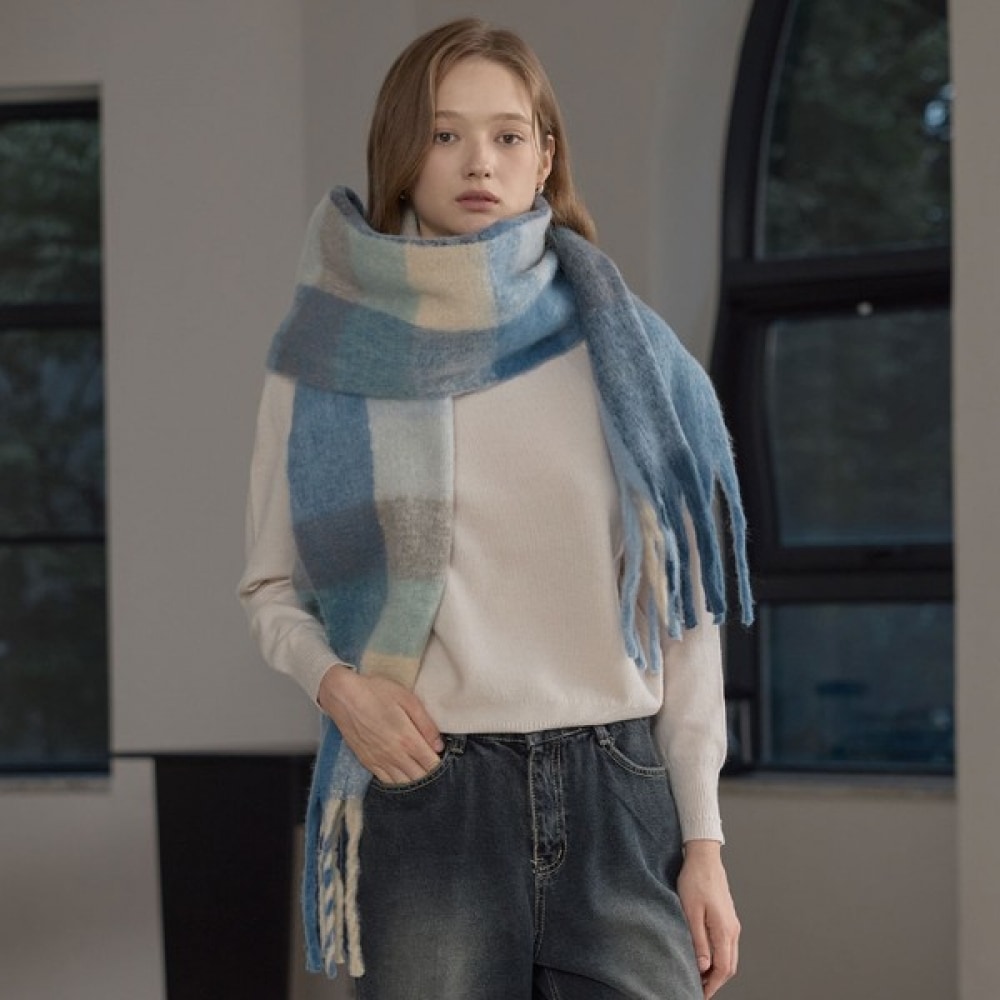 (リアーナニューヨーク) フリンジチェックマフラー