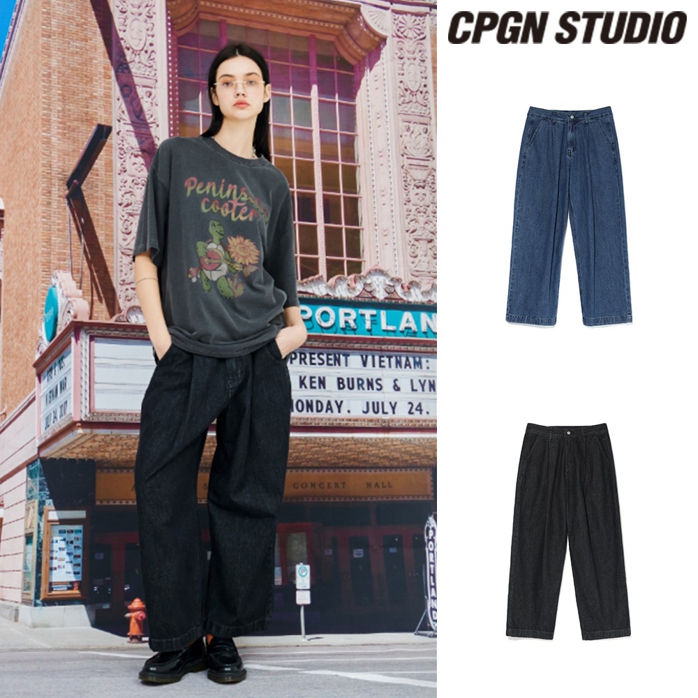 【CPGN STUDIO】 Balloon Tapered One Tuck Denim
