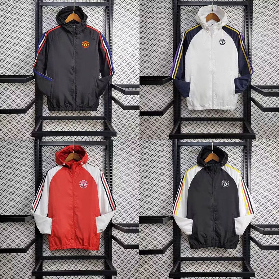 2425 マンチェスターユナイテッド トレーニングユニフォーム 見た目ユニフォーム メンズ 長袖ジャケット ウインドブレーカー サッカーユニフォーム 秋冬スポーツ 試合前ユニフォーム