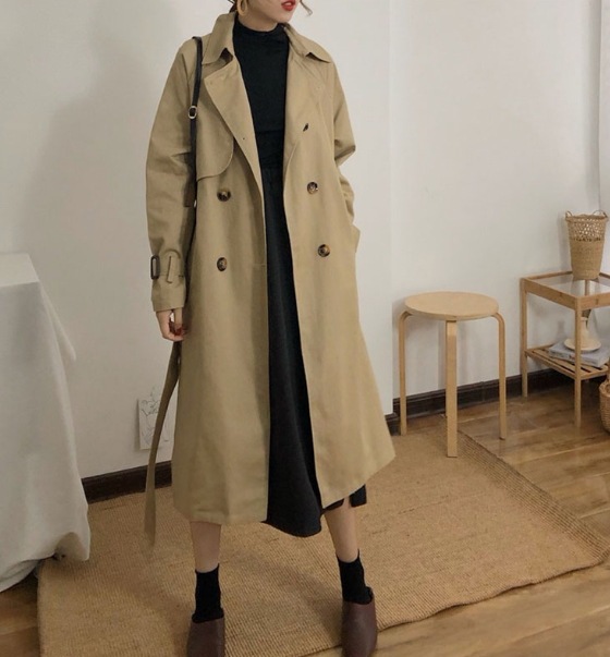 アウター トレンチコート ロング丈 長袖 襟付き デザイン ボタン ダブルブレスト 美ライン ドラマチック ロマンチック ナチュラル かわいい 大人可愛い きれいめ シンプル カジュアル 大人 上品