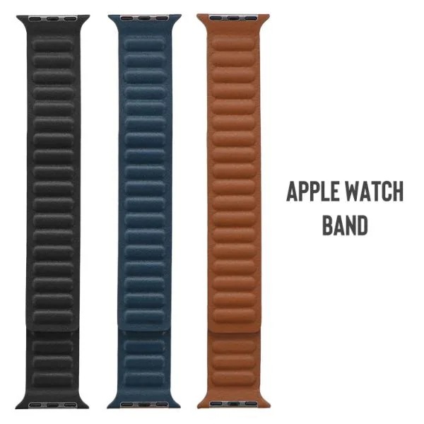 AppleWatch バンド ベルト レザー 風 マグネット デザイン 42 44 45 49 mm 対応 交換用 ブラック ブラウン ネイビー
