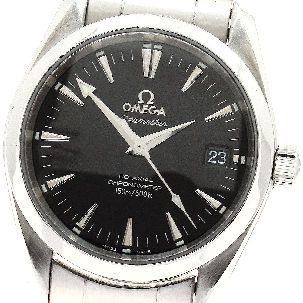 オメガ OMEGA 2504.50 シーマスター アクアテラ クロノメーター コーアクシャル 自動巻き ボーイズ 保証書付き_881382【中古】