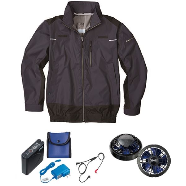 KU92110空調服 ポリ製 遮熱フルハーネス仕様 FAN2400SPBB/LISUPER1 紺色M