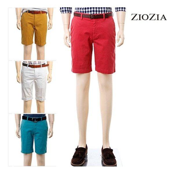 綿混紡ソリッドノータックカジュアル5分パンツ8種択1