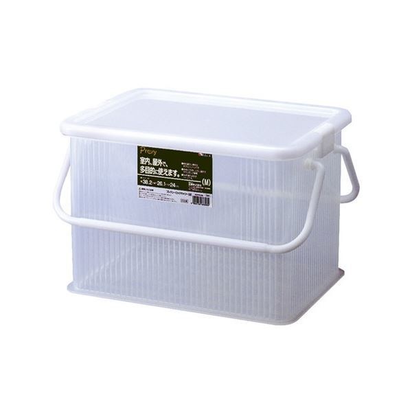 （まとめ） 天馬 プレクシー ロックキャリー M W382D261H240mm クリアナチュラル 1個 2セット