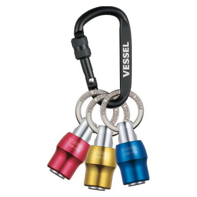 他サイト： ベッセル VESSEL QB-K3C クイックキャッチャー３個組 ＱＢ‐Ｋ３Ｃ レッド・ブルー・イエロー QBK3C 4907587359681 QBK3C-6080の商品画像