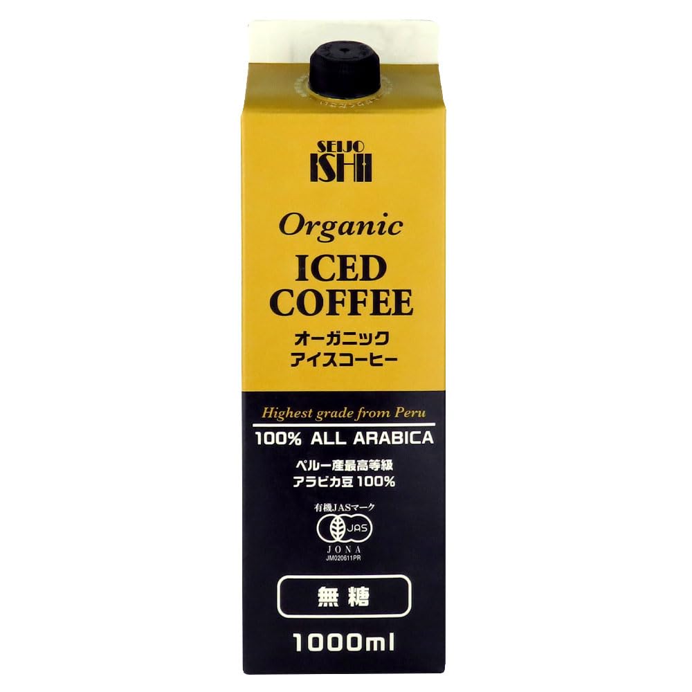 成城石井 ペルー産 アラビカ豆 オーガニック アイスコーヒー 無糖 1000ml x 12本