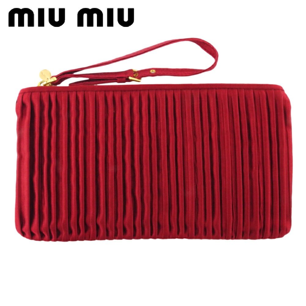 ポーチ 化粧ポーチ プリーツ レディース レッド ゴールド 中古 19,551円