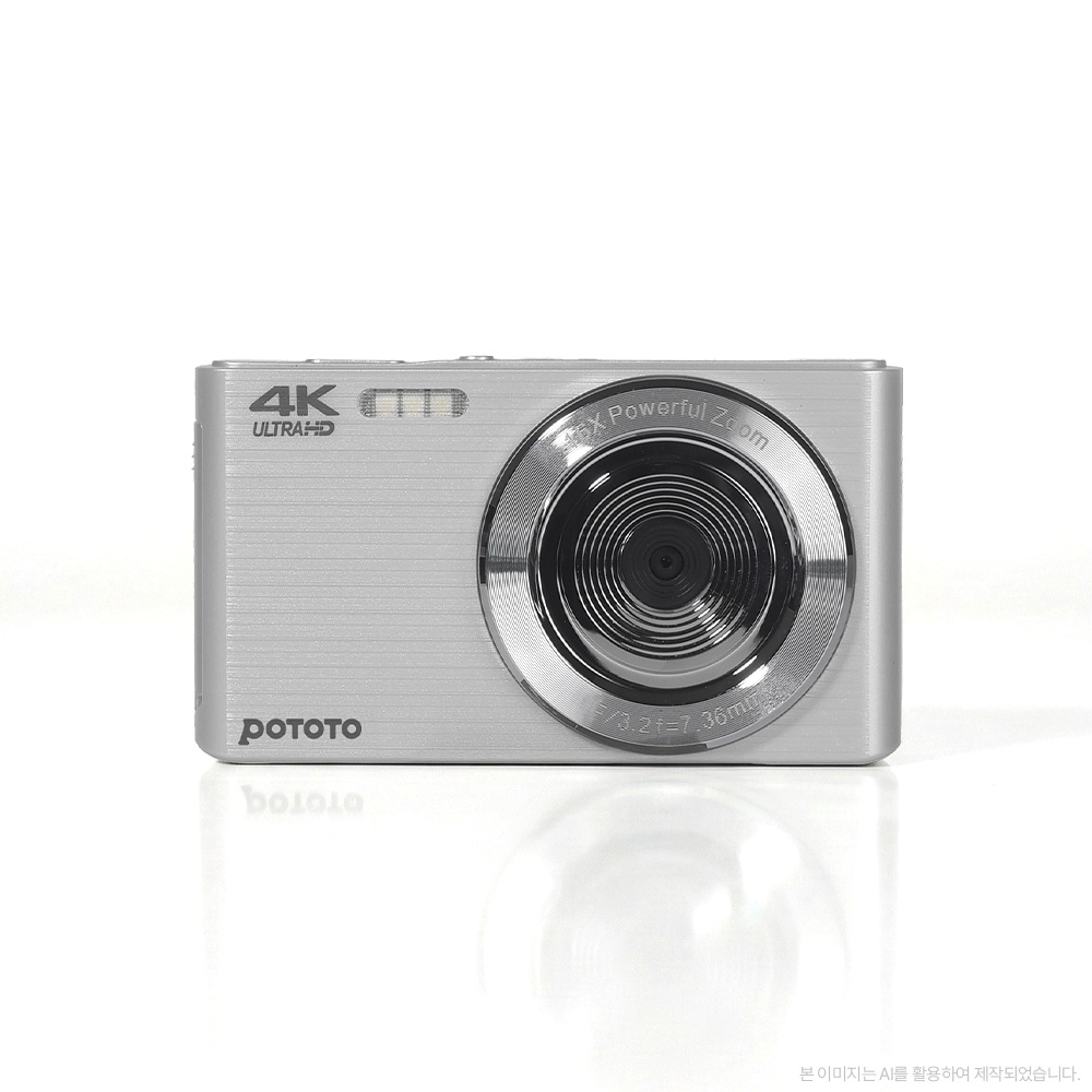 【新品】POTOTO 4K デジタルカメラ 本体　シルバー　韓国製 Qoo10] POTOTO ポトト ヴィンテージ デジタルカメラ y : カメラ・光学