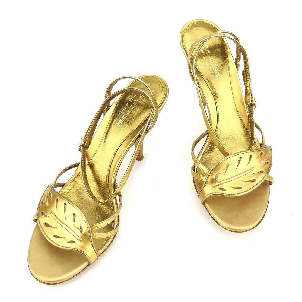 サンダル シューズ 靴 #38 ゴールド 中古