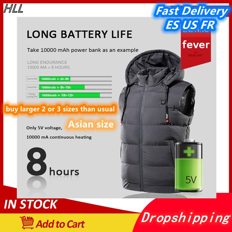 電気加熱されたフード付きベスト熱防水ジャケットアクセサリーusb充電ベスト暖房ウォーマーパッドハイキング屋外布