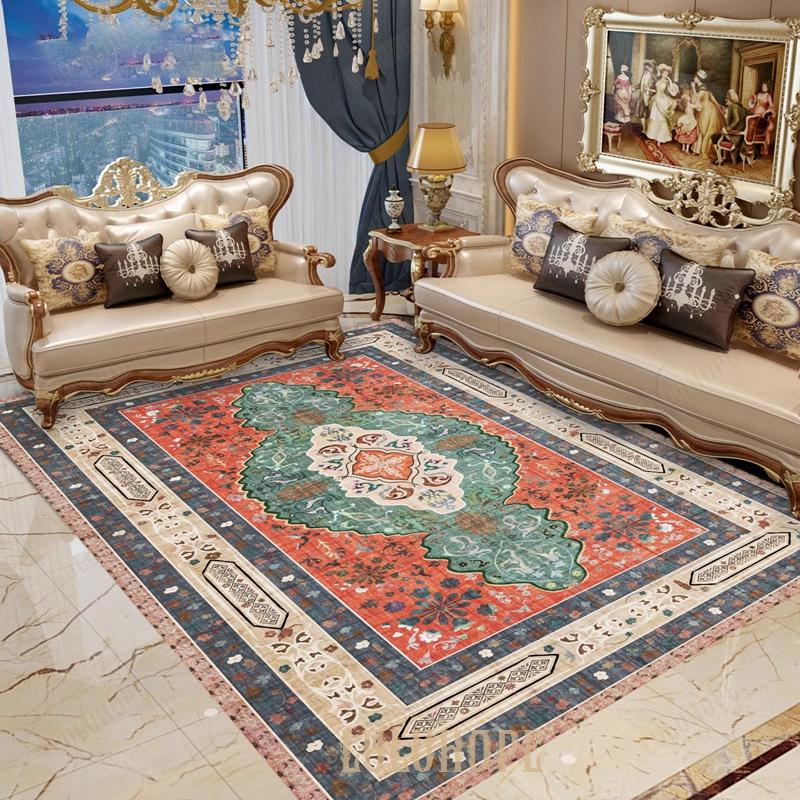 ペルシャ 絨毯 ラグ 宮廷風 カーペット 洗える ラグマット リビングマット 花 防滑 北欧風 吸湿性 防ダニ 防音 心地良いさらフワ触感 子供部屋用 オシャレ