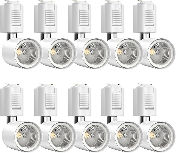 ダクトレールライト ダクトレール用スポットライト 配線ダクトレール用器具 E26(白い E26口金 10個)