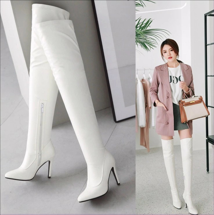 特売セール レディースブーツ　ニーハイブーツ　ストレッチブーツ　10センチ　超ハイヒール　ソックスブーツ　ロング丈　秋冬　春秋　サイハイブーツ　大きいサイズ　小さいサイズ　ピンヒール　スーパーロングブ