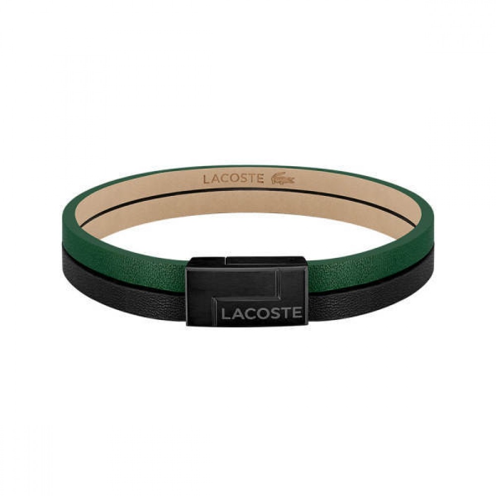 LACOSTE メンズレザー ブレスレット 2040074