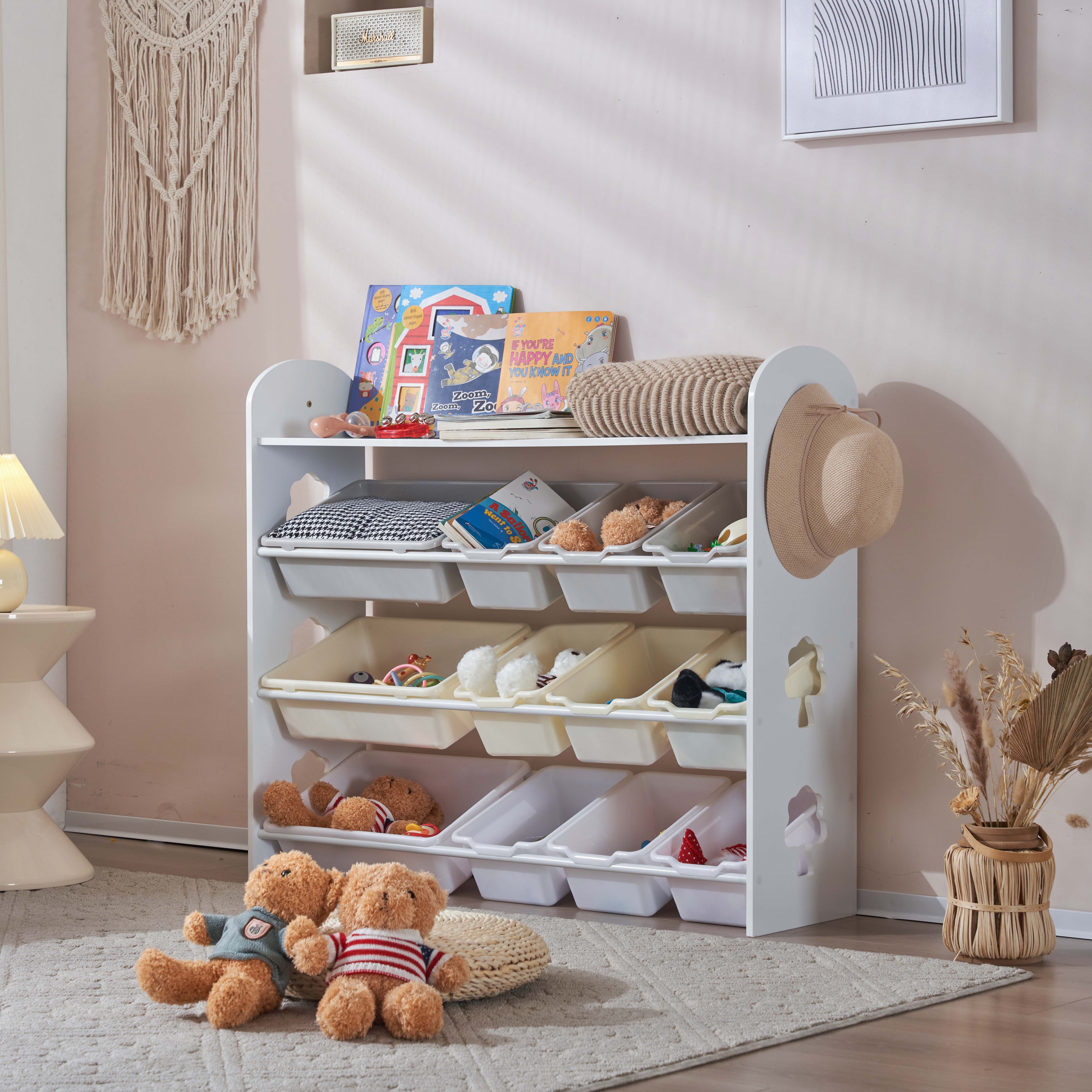 【国内即日発送】おもちゃ収納ラック ラージサイズ 幅103cm 子ども用家具 木製 収納ケース 知育家具 天然木