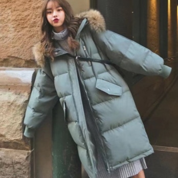 ファー付きダウンコート アウター コート ダウンコート ミディアム丈 袖あり 長袖 フード