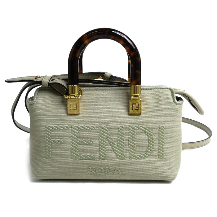 FENDI フェンディ バイザウェイ ミニ 2Wayショルダーバッグ ライトグリーン 8BS067ANVGF1K3B レディース 中古 美品