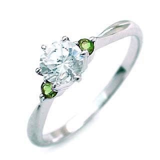 ( 8月誕生石 ) ペリドット Pt ダイヤリング（婚約指輪エンゲージリング）楽ギフ_包装02P26Mar16