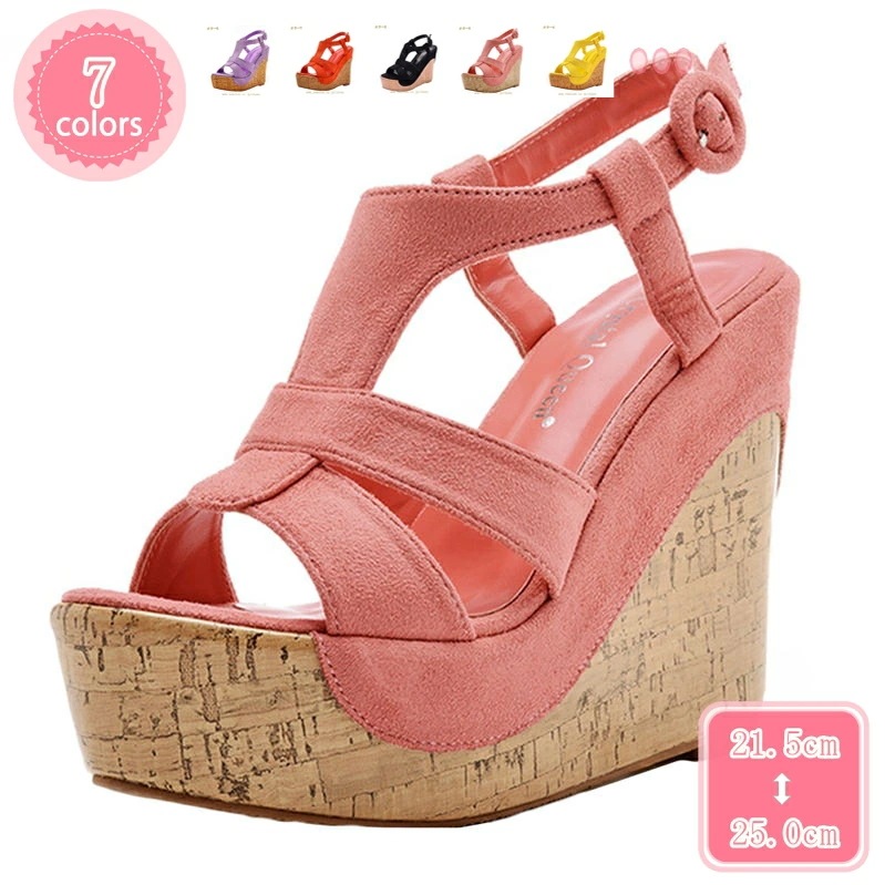 1000円OFFクーポン 大きいサイズ 12cm ウェッジソール サンダル 厚底 ウェッジ ハイヒール サンダル バックストラップ レディース ウェッジソール 歩きやすい 痛くない 疲れない 軽量 オ