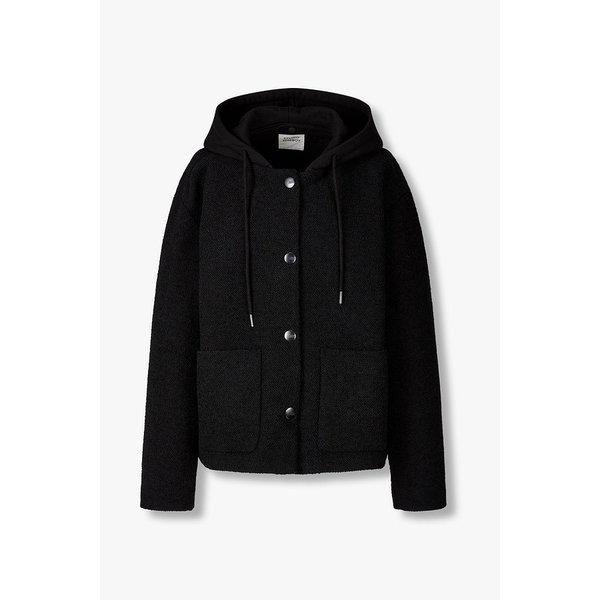 取り外し可能なフード付きツイードジャンパー (9175412981)