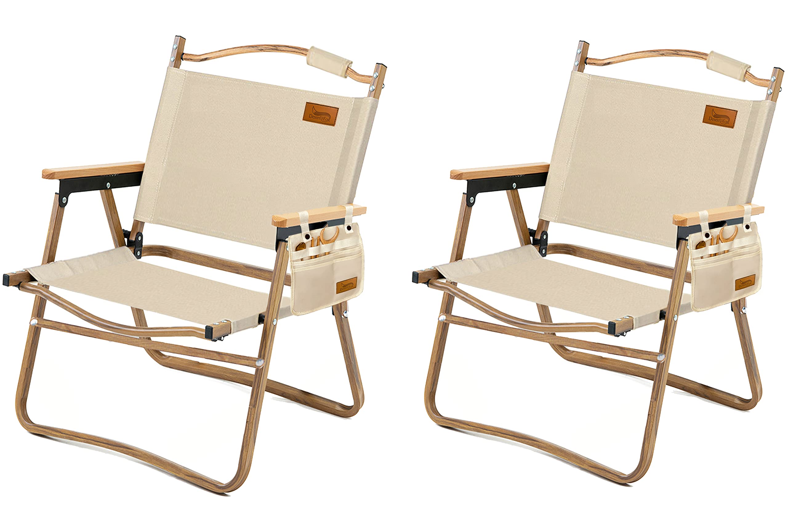 DesertFox アウトドア チェア キャンプ チェア 軽量 折りたたみ 椅子 Lサイズ 78X54×51cm 耐荷重 150kg コンパクト 携帯便利 キャンプ椅子 DY (クリーム/2個-TG/