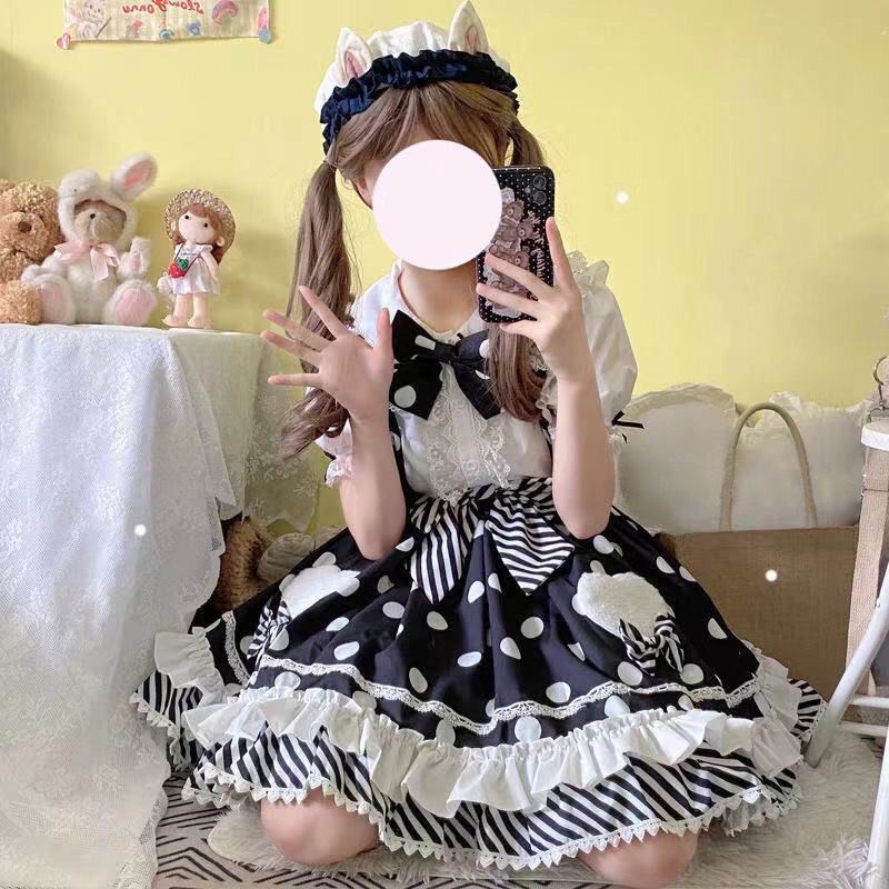 キュート ロリータ ワンピース コスム / メイド コスプレかわいい学生ワンピース jk キャミソール