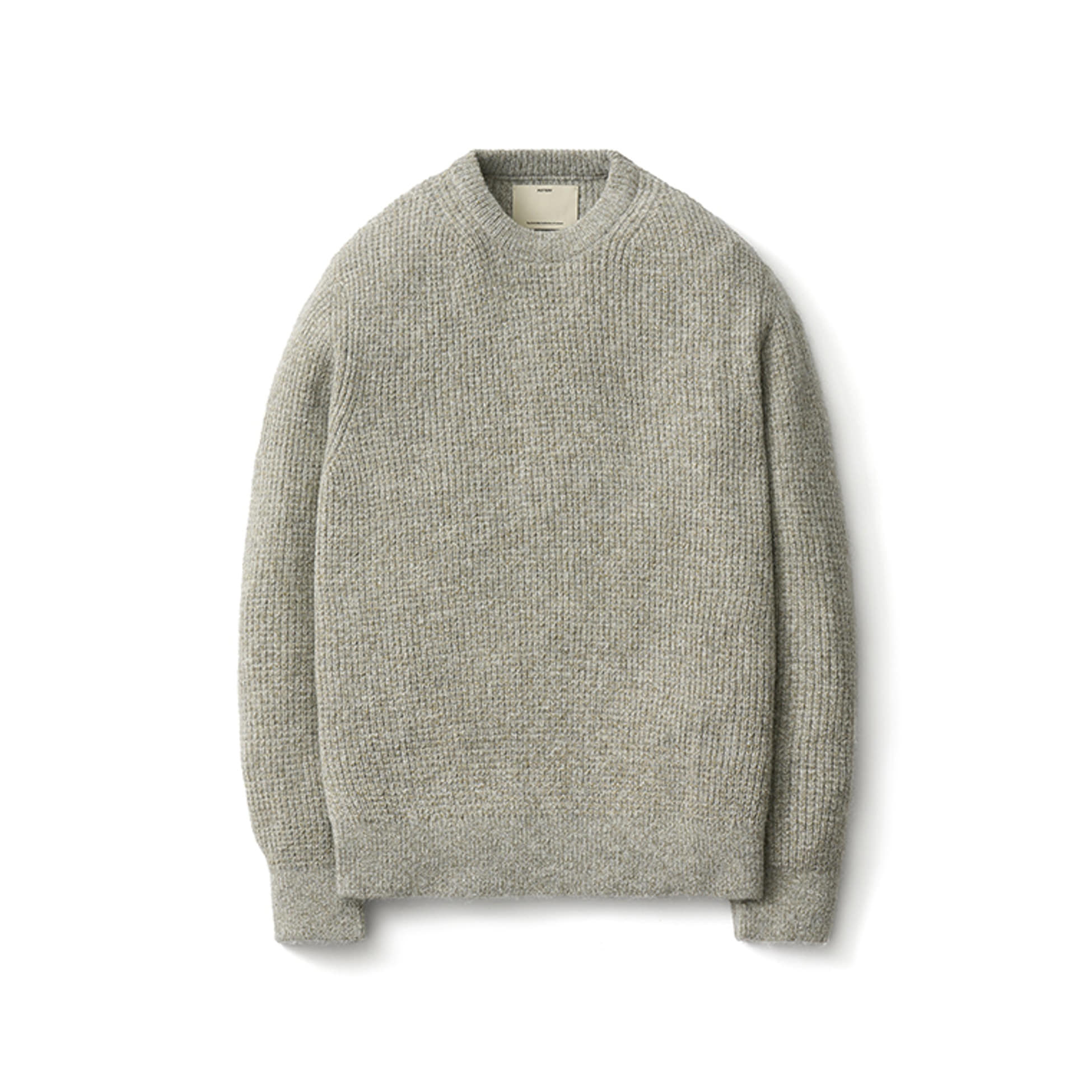 【POTTERY】 WAFFLE COMFORT CREWNECK KNIT : ASH GRAY
